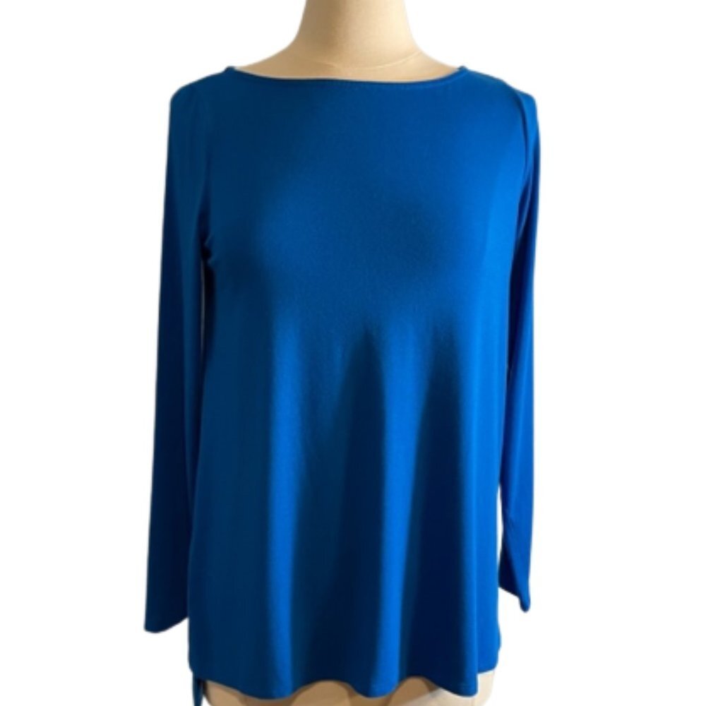 Eileen Fisher Bateau Neck Long Sleeve Top Size Small